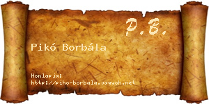 Pikó Borbála névjegykártya